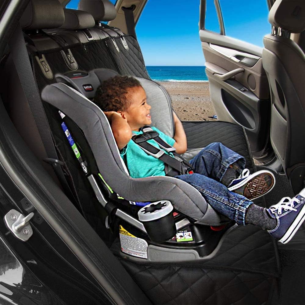 AMZPET ISOFIX Dog Car Seat Cover, Waterproof, Scratch-proof, Non-Slip, Washable (133 x 56 cm), Black - Image 5