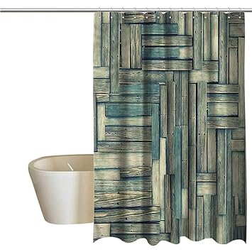 Amazon Com Shower Curtains Rods For Bathroom Wooden Old Vintage