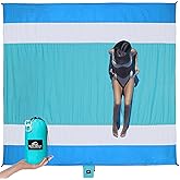 SUN NINJA Sand Proof Beach Blanket - Sand Free Beach Mat, Lightweight & Quick Dry Beach Essentials with Travel Bag, Giant Beach Blanket (10'x9') Perfect for Outdoors, Picnic, Camping & Travel
