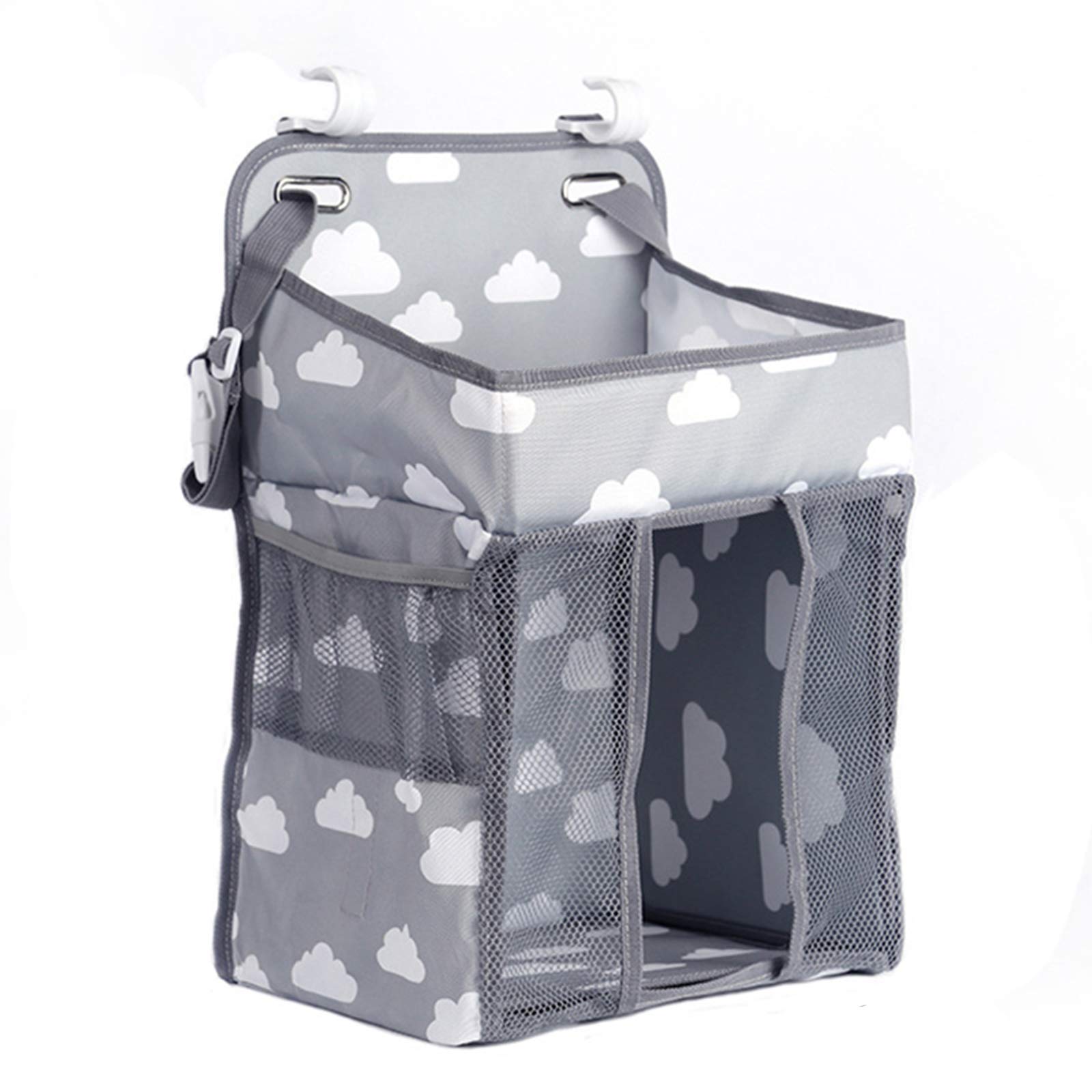 Diaper Caddy Organizer, Baby Crib Nappy Organiser Hanging Changing Table  Diaper Stacker Nursery Organisers Storage Bag for Newborn Family(Cloud)