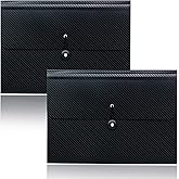Cesil 2Pcs Expanding File Folders, 13 Pockets File Organizer Accordion File Holder with Elastic Buckles Closure, A4 Paper Doc