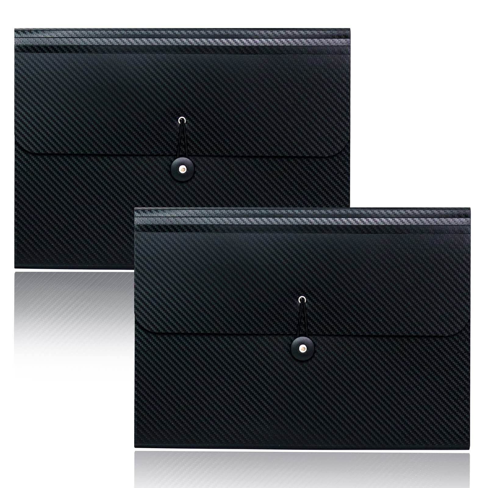 Photo 1 of Cesil 2Pcs Expanding File Folders, 13 Pockets File Organizer Accordion File Holder with Elastic Buckles Closure, A4 Paper Document Organizer for Home School Office