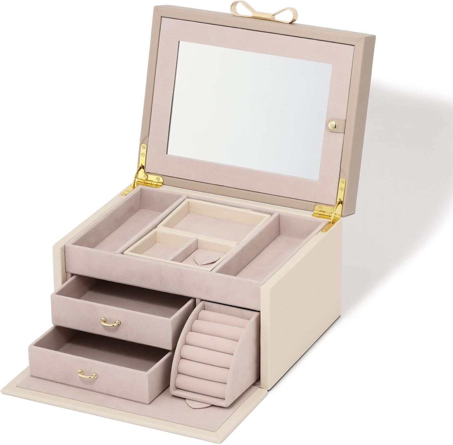 Amazon フランフラン ジュエリー収納 バイカラー ジュエリーボックス L ベージュ ジュエリー収納 オンライン通販