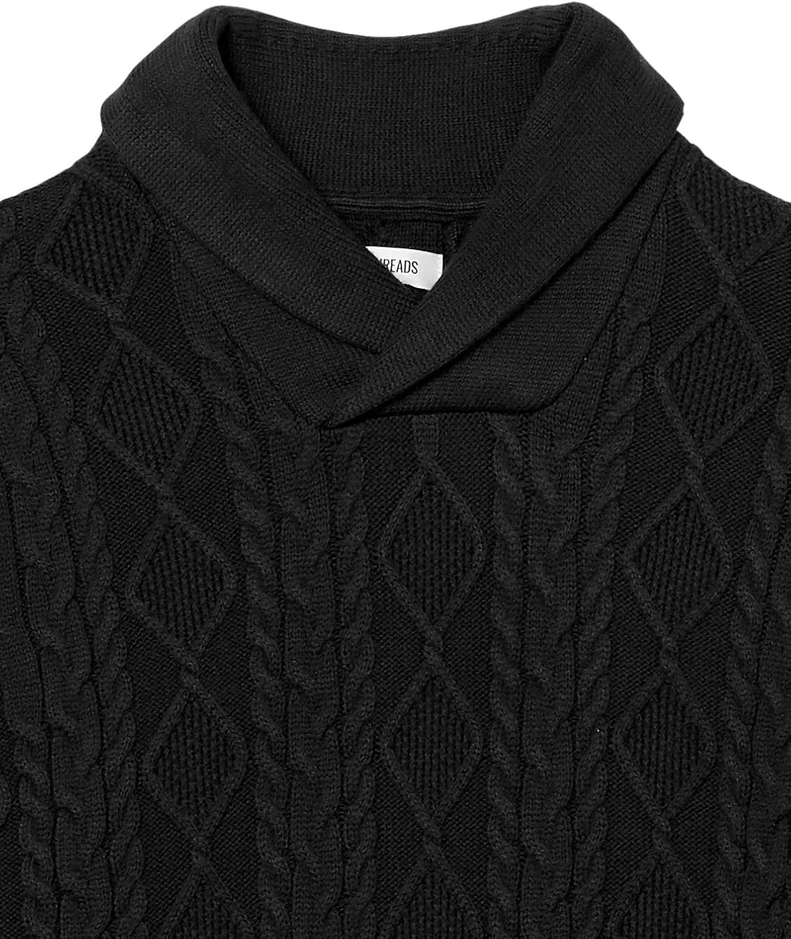  Brand - Goodthreads Men's Supersoft Shawl Collar Cable Knit Pullover Sweater: Clothing