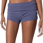 Fold Over Shorts For Women Y2k Lounge Ribbed Mini Shorts Foldover Cute Pajama Bottom Sleepwear
