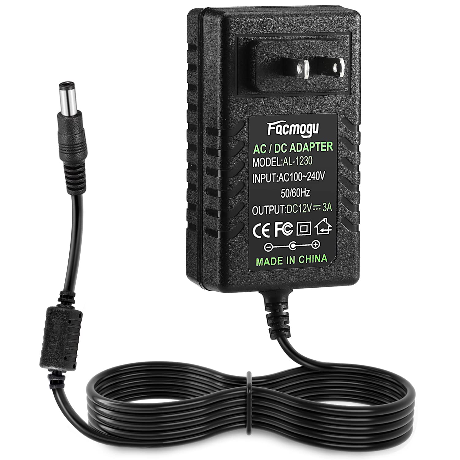 Mua Facmogu DC 12V 3A Power Supply AC Adapter, AC 100240V to DC 12 Volt Wall Plug Transformers