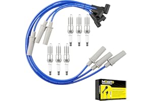 MOAUTO Set of 6 PCS Iridium Spark Plugs with Wire Set 671-6262 53141 RC-CRX067 Compatible with Jeep Wrangler 2007-2011 V6 3.8L