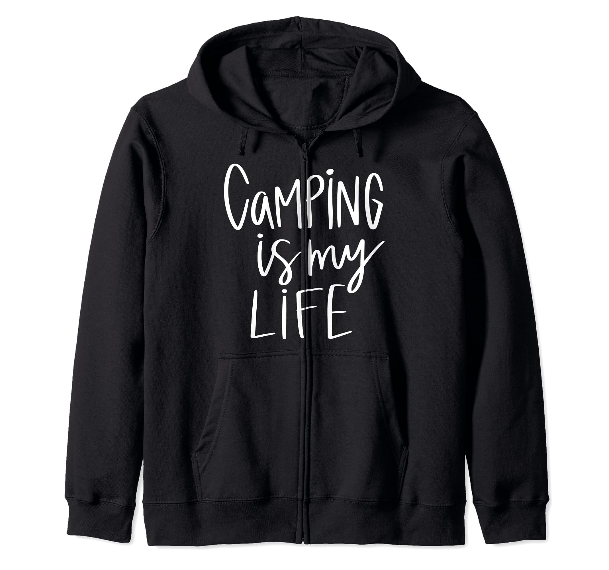 Camping is My Life Love Heart Camping Hiking Mountaineering Zip Hoodie