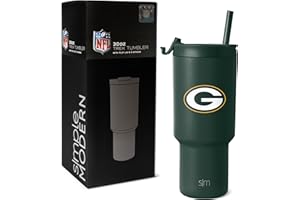 Simple Modern Officially Licensed NFL Green Bay Packers 30 oz Tumbler with Flip Lid and Straws | Insulated Cup Stainless Steel | Gifts for Men Women | Trek Collection | Green Bay Packers