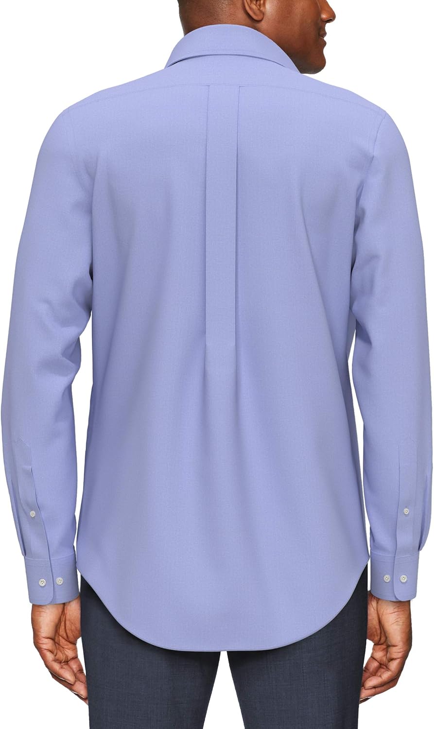  Brand - Buttoned Down Men's Classic-Fit Button Collar Solid Non-Iron Dress Shirt w/ Pocket Options, Blue, 15.5" Neck 33" Sleeve: Clothing