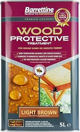Barrettine Wood Protective Treatment Light Brown 5L Wood Protector Oil