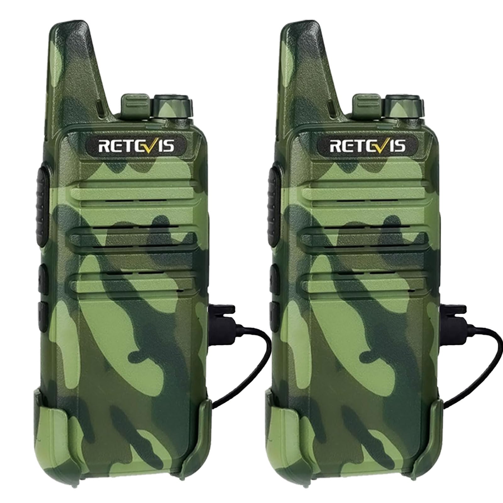 Retevis RT622 Walkie Talkie, Rechargeable 2 Way Radio for Adults, 16 Channels CTCSS/DCS, VOX Hands Free, Outdoor Mini Professional Walkie Talkies Long Range for Biking, Camping (Camouflage, 1 Pair)