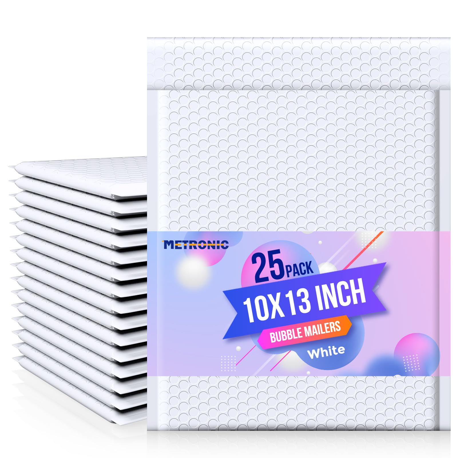 Photo 1 of Metronic Bubble Mailer 10x13" White 25 Pack, Poly Padded Envelopes Waterproof Shipping Bags for Clothing, Self Seal Cushioning Mailers for Shipping Books, Jewelry, Makeup Supplies