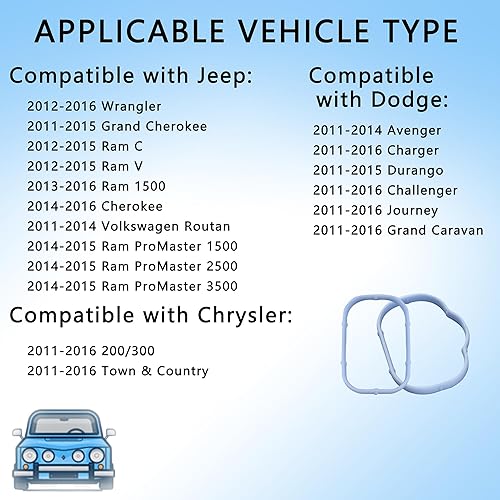 thumbnail image 2 of Gasket Intake Gasket Upper And Lower Gasket Set Replacement For 200 300 Town And Country Avenger Challenger Charger Durango Grand Cherokee VW 3.2 3.6L DOHC Replaces OE# 5184562AC MS97204 Caravan Intake Intake Manifold 2 of 13