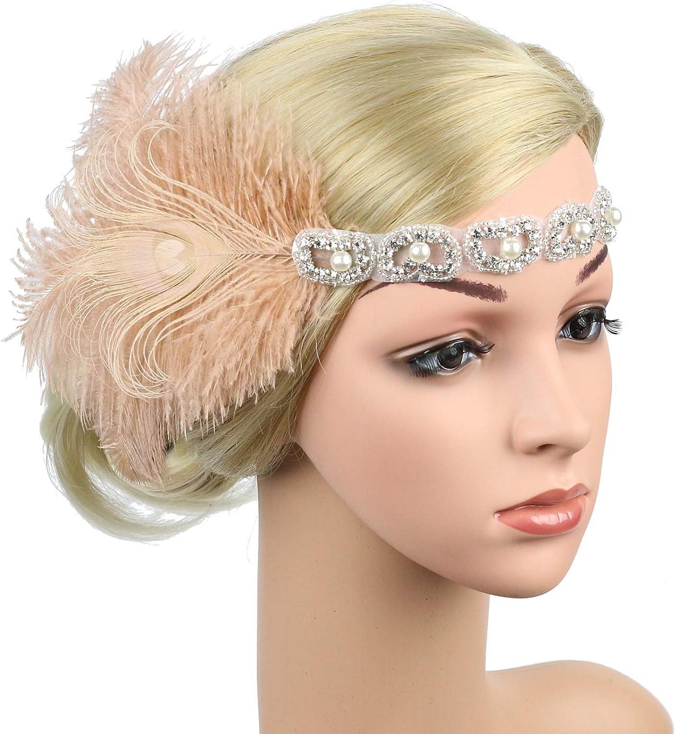 Amazon Com Women S Flapper Headband 1920s Gatsby Flapper Feather