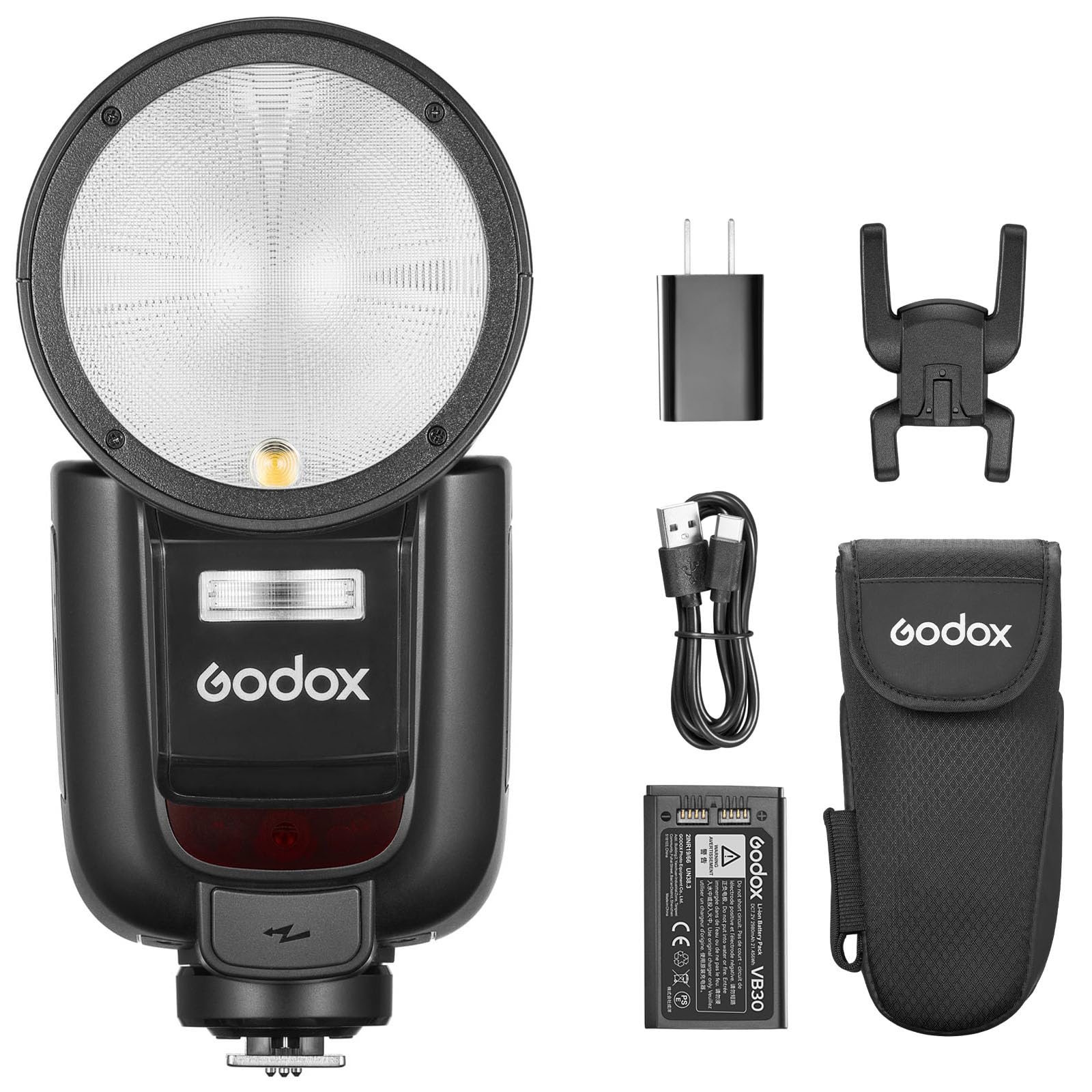 Godox V1Pro-N Round Head Camera Flash Speedlite for Nikon, 76 W 2.4G Camera Flash with Removable Sub Flash SU-1, 2980 mAh Li-ion Battery, HSS TTL Flash for Nikon D750 D810 Z7 Z6 Z8 Z7II