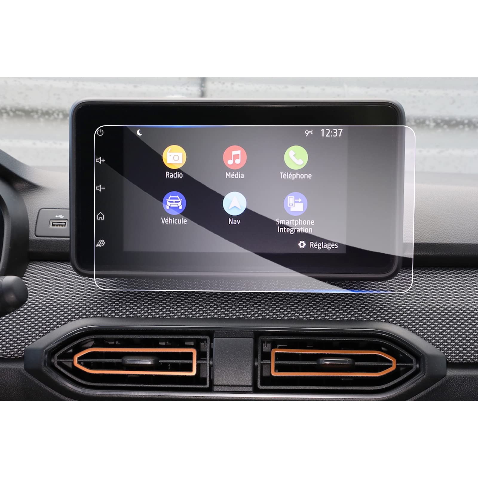 GAFAT Dacia Sandero 3/Stepway | Dacia Jogger Logan 3 2021-2024 2025 8 Inch Navigation Screen Protector, Glass Screen Protector for 8 Inch Media Nav, Shockproof, 9H Anti-Scratch