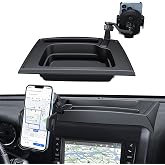Phone Mount with Dash Tray Storage for 2011-2018 Jeep Wrangler JK JKU | Unobstructed View Metal Rod 360&deg; Rotation Phone Holder 2 4 Door Sport Sahara Rubicon Easy Install | All Phones 4 to 7 Inch