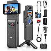 SJCAM C400 4K YouTube Vlogging Camera for Travel Content Creator Stream | 7H Recording Vlogs On Trips,6-Axis Gyro + EIS Stabalization,2.29'' RotableTouch Screen,30M Underwater