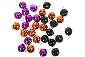 CORHAD 30pcs Halloween Pumpkin Bells Halloween Decor Christmas Decor Pet Collars Feng Shui Bells Necklace Bells Colorful Jingle Bells Party Supplies Bell Halloween Party Decorations Iron