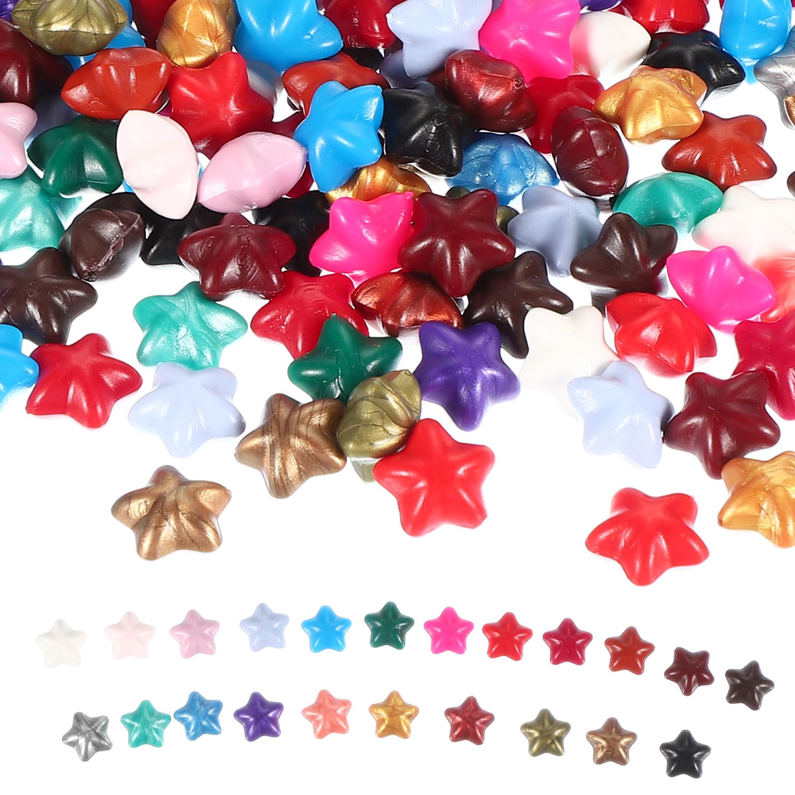 PATIKIL 24 Assorted Colors Wax Seal Beads, 300 Pack Sealing Wax Beads Star Wax Seal Stamp Beads for Stamp Seals for Letter Wedding Invitation Envelope Craft