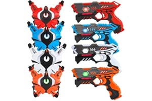 VATOS Infrared Laser Tag Gun Set for Kids Adults with Vests 4 Pack,Laser Tag Game Blaster 4 Players for Kids Age 6 7 8 9 10 11 12+ Boys Girls