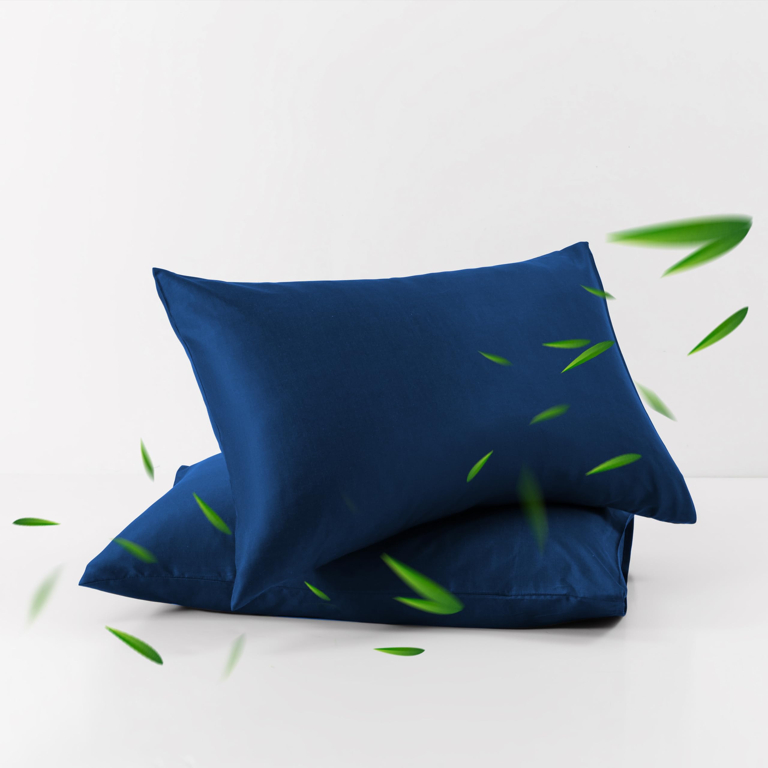 Photo 1 of NookZuzu Navy Bamboo Pillow Cases Set of 2,20"x26" Standard Envelope Pillowcase Pillow Covers,Cool Silky Breathable Bamboo Pillow Cover for Hot Sleepers and Those Who are Prone to Sweating
