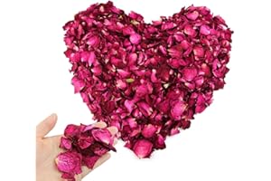 Hslife 150 Grams/ 5.3 OZ Natural Real Red Rose Flower Petals Dried Rose Petal for Wedding Decoration Bath Foot Bath Wedding Confetti Crafts Accessories (5.3, Ounces)
