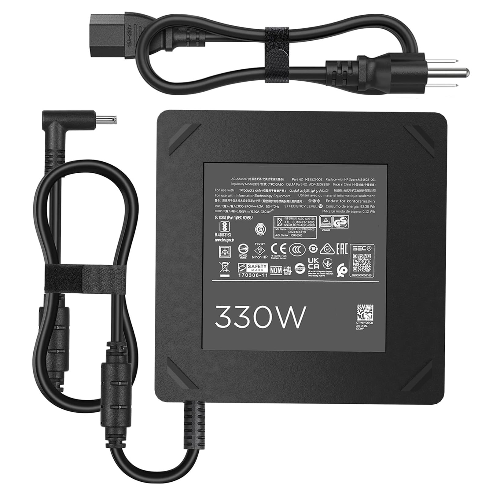 Photo 1 of 330W Charger Compatible with HP omen 17 17-ck1000 17-ck2000 17-cm2000 RTX 4080 4090 OMEN 7 Plus 17-ck0010nr 17t-ck100 TPN-DA60 TPN-Q266 Laptop Power Supply Adapter