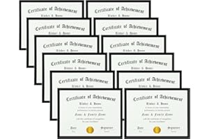 ELSKER&HOME 8.5 x 11 Frame Black 12 Pack, Certificate Award Document Diploma Frame Multi Pack, 8.5x11 Picture Frame for Wall & Tabletop Mounting in Horizontal or Vertical Format