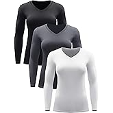 CADMUS Women Long Sleeve Shirt for Workout Dry Fit Yoga t Shirts V-Neck