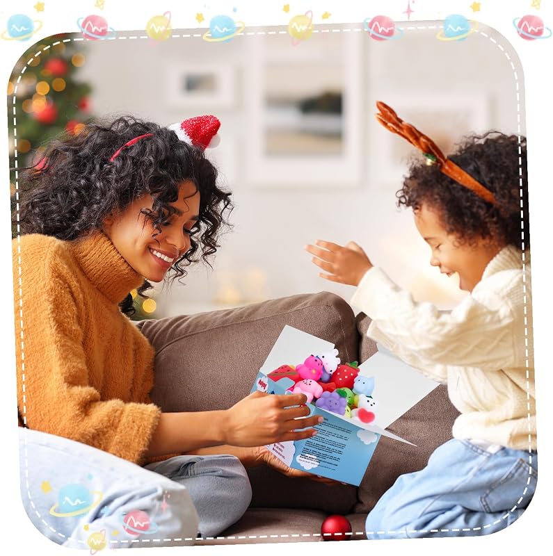 Brinquedos Mulyng Mochi Squishy, Brinquedo Anti-Stress Kawaii Squishies para Crianças Presente de Festa Presente de Natal Presente de Páscoa Prémios para a sala de aula com Caixa de Arrumação, Não Duplicados (Pack de 80) — foto 7 de 7