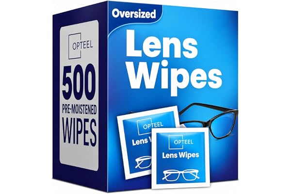 Lens Wipes for Eyeglasses - Pre-Moistened Individually Wrapped Scratch & Streak-Free for Glasses, Sunglasses & Camera Lenses
