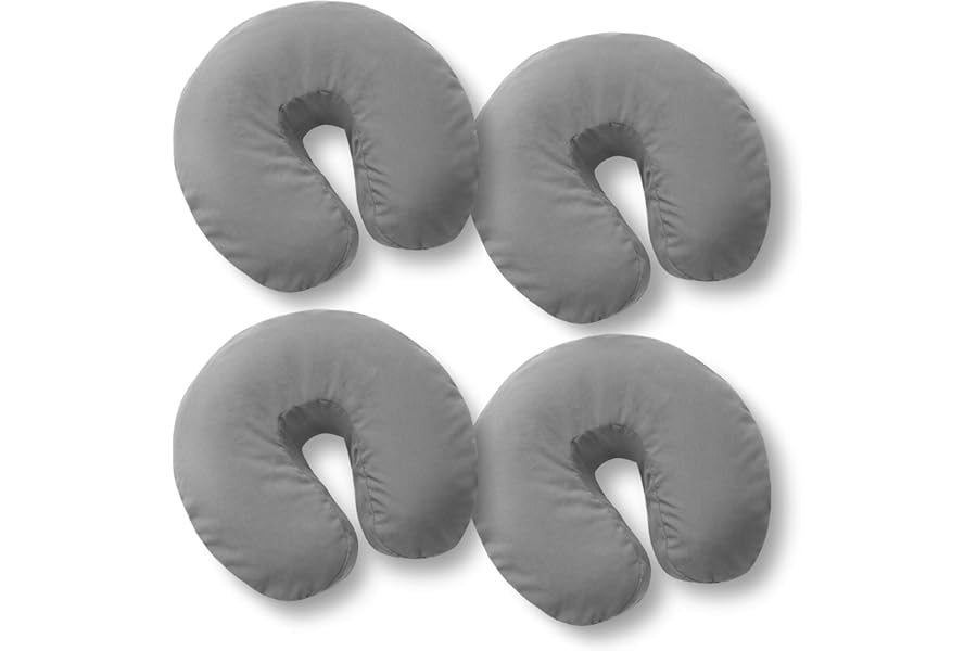 Saloniture 4-Pack Premium Microfiber Face Cradle Covers – Ultra Soft Fitted Massage Table Cradle Cover – Gray