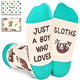 HAPPYPOP Funny Socks for Kids - Sloth Monkey Gifts for 7-9 Years Old Boy, Cute Corgi Socks
