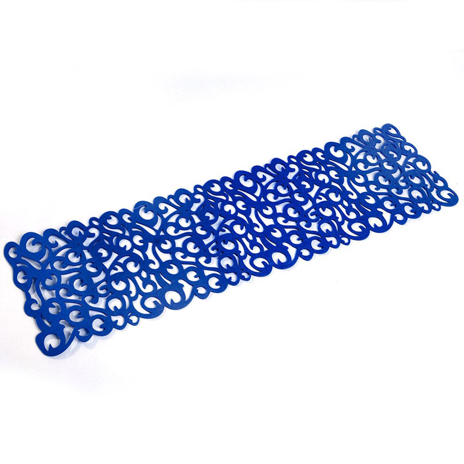 7 Colors Rectangle Hollow Felt Table Runner Tablecloth Mats Placemats Household Decorations, 4011 inches(Navy)