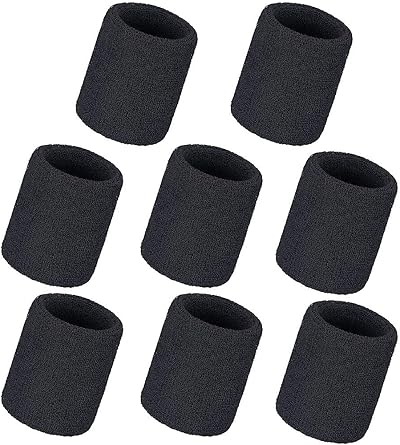 kuou 8 Pcs Sweet Wristbands Thick Cotton Protective Elastic Sports Wrist Sweat