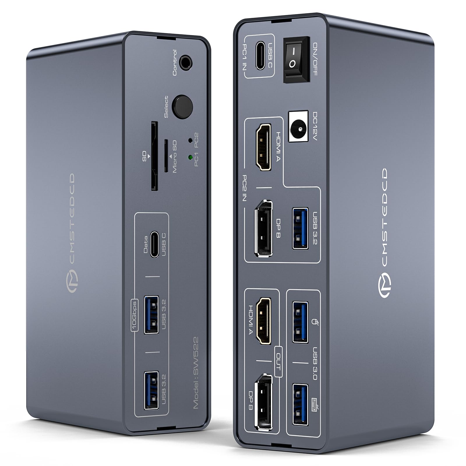 Photo 1 of DGYBDFC KVM Docking Station 4K60Hz HDMI & 4K120Hz DP KVM Switch 2 Monitors 2 Computers for Laptop and Desktop 10Gbps USBC+USBA 3.2 Date 5Gbps USB3.0 Date and SD/microSD Card Slots