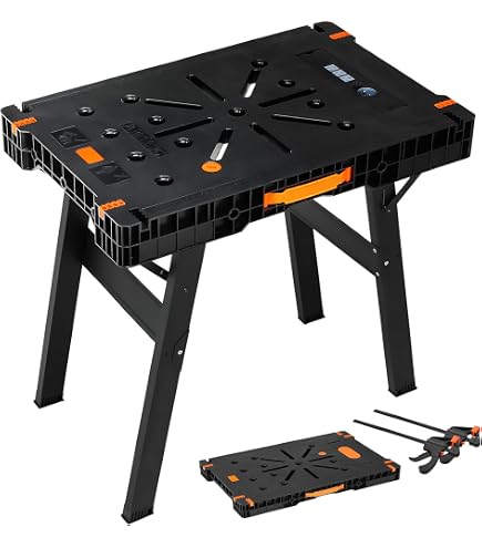 US General Folding Workbench with Movable Pegs and 24 Tool Slots