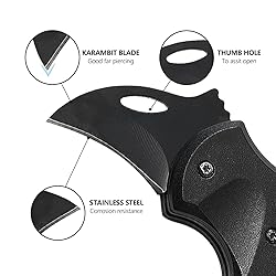 2 Pack Carabiner Small Folding Knife with Stainless