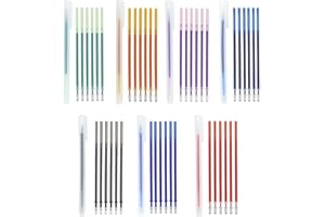 smrtcol 7-Color Heat Erasable Fabric Markers with 42 Refills, Extra-Fine 0.5mm Tip for Sewing, Quilting, Embroidery, Crafts & DIY Projects