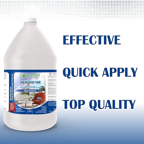 GREENFIST HYDROGEN PEROXIDE READY TO USE ALL PURPOSE (GLASS, CARPET,STAIN REMOVER) CLEANER (1 GALLON)