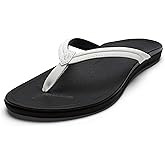 OLUKAI Ho'opio Malua Women's Water Friendly Sandals, Flip Flops for Beach & Everyday, Arch Support & Comfort Fit