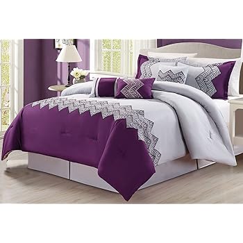 Amazon.com: 7 Piece Oversize Eggplant Purple / Black ...