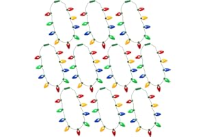 CPPSLEE Christmas Light Up Bulb Necklace, Christmas Necklace, LED Christmas Accessories Light Necklace, Xmas Bulb Necklace for Ugly Sweater New Year Party Favor