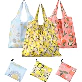 LLMSIX 3PCS Foldable Reusable Shopping Large Bags kitchen Reusable Grocery Bags Durable Foldable Tote Bulk Market Cloth Storage Bags with Handles Machine Washable