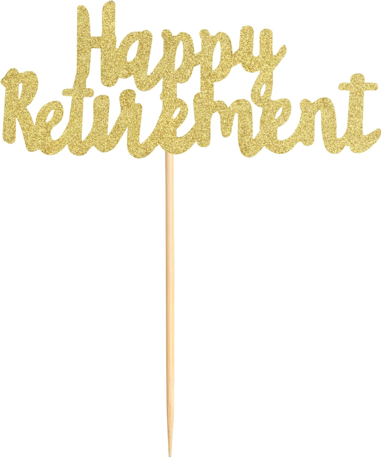 1Pack Gold Glitter Happy Retirement Cake Topper Retirement Cake Decoration Picks for Retired Party Cake Decoration Party Supplies - Image 5