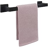 NearMoon Towel Bar, Bath Accessories Premium Thicken Stainless Steel Square Shower Towel Rack for Bathroom, Towel Holder Wall Mounted (1 Pack, Matte Black, 12 Inch)