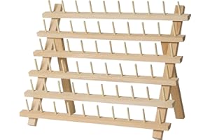 SAND MINE Wooden Thread Rack Sewing and Embroidery Thread Holder, 60 Spools