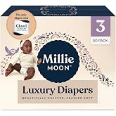 Millie Luxury Diapers &ndash; Ultra Soft Cloud Touch Disposable Diapers with 12 Hour Absorbency &amp; Wetness Indicator (3-80ct)